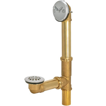 Ezflo 112 Inch Trip Lever Bath Waste And Overflow Drain Kit Brass With Chrome Plated Trim 35201