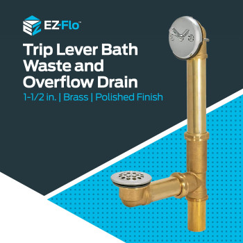 Ezflo 112 Inch Trip Lever Bath Waste And Overflow Drain Kit Brass With Chrome Plated Trim 35201