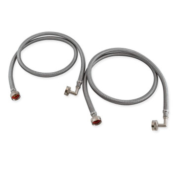 Eastman Washing Machine Connector Pack Of 2 34 Inch Fht Connection 5 Foot Braided Stainless Steel Washing Machine Hoses 410