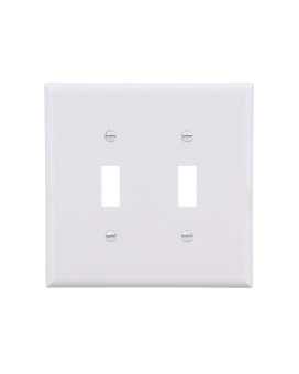 Eaton Wiring Pj2Wspl Polycarbonate 2Gang Toggle Switch Mid Size Wall Plate White