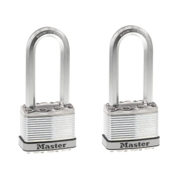 Master Lock M5Xtlj Magnum Heavy Duty Outdoor Padlock With Key 2 Pack Keyedalike Silver