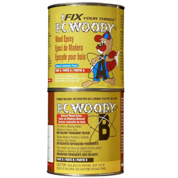 Pc Products Pcwoody Wood Repair Epoxy Paste Twopart 96 Oz In Two Cans Tan 128336