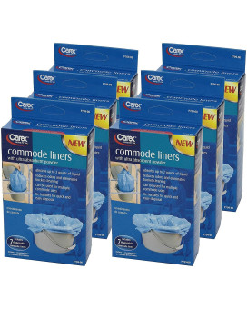 Carex Bedside Commode Liners Disposable Fits Most Commodes Toilet Liners With Absorbent Powder Holds 2 Quarts Liquid Dispos