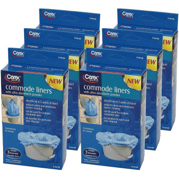 Carex Bedside Commode Liners Disposable Fits Most Commodes Toilet Liners With Absorbent Powder Holds 2 Quarts Liquid Dispos