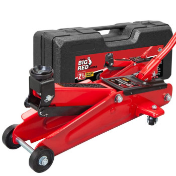 Big Red T825013S1 Torin Hydraulic Trolley Floor Servicefloor With Blow Mold Carrying Storage Case 25 Ton 5 000 Lb Capacity