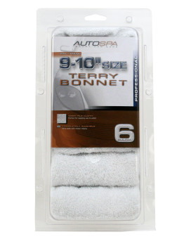 Autospa 45401As Cotton Terry 910 Polish Bonnet 6 Pack