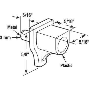 Primeline 242159 Small Shelf Support Peg 3Mm Metal Stem Clear Plastic Support 8 Pack