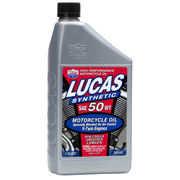 Lucas Oil 10765 Synthetic Sae 50 Vtwin Motorcycle Oil 1 Quart Pack Of 6