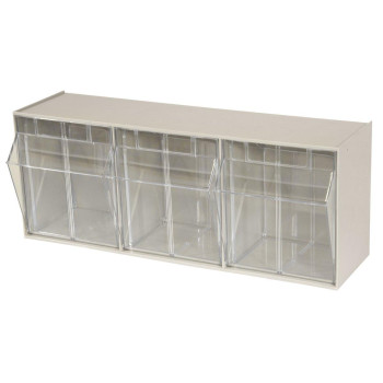 Akromils 06703 Tiltview Horizontal Plastic Organizer Storage System Cabinet With 3 Tilt Out Bins 2358Inch Wide X 9716In