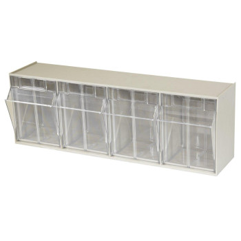 Akromils 06704 Tiltview Horizontal Plastic Organizer Storage System Cabinet With 4 Tilt Out Bins 2358Inch Wide X 8316In