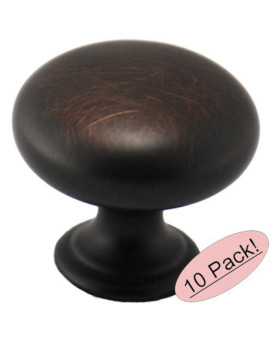 10 Pack Cosmas 4950Orb Oil Rubbed Bronze Cabinet Hardware Round Mushroom Knob 114 Diameter