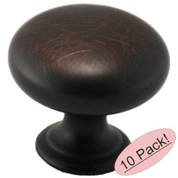 10 Pack Cosmas 4950Orb Oil Rubbed Bronze Cabinet Hardware Round Mushroom Knob 114 Diameter