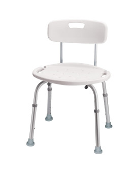 Carex Bath Chair And Shower Chair With Back Shower Seat For Elderly Handicap And Disabled 300Lbs Easy Assembly White