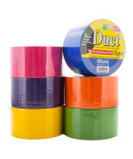 Bazic Fluorescent Colored Duct Tape Assorted Colors Pack Of 6 189Inch X 10 Yard