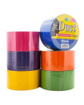 Bazic Fluorescent Colored Duct Tape Assorted Colors Pack Of 6 189Inch X 10 Yard