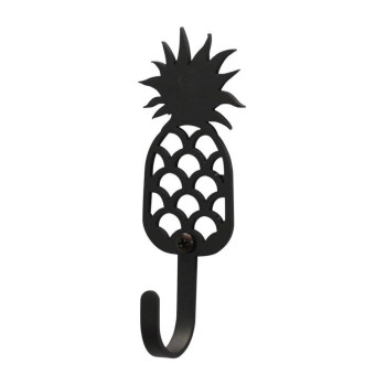 Village Wrought Iron Village Pineapple Black Wrought Iron Small Hook