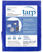 Kotap 100 X 100 Ft Allpurpose Multiuse Protectioncoverage 5Mil Poly Tarp Waterproof Blue 1Pack Tra10100