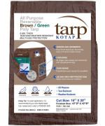 Kotap 16 X 20 Ft Allpurpose Multiuse Protectioncoverage 5Mil Poly Tarp Reversible Waterproof Browngreen 1Pack Tbg16