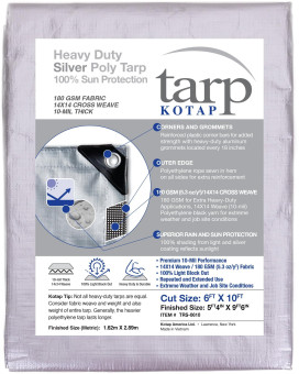 Kotap 6 X 10 Ft Heavyduty Protectioncoverage Tarp Superior Weave For Greater Longevity 10Mil Multiuse Waterproof Trs06