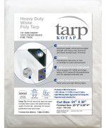 Kotap 24 X 30 Ft Heavyduty Protectioncoverage Tarp Superior Weave For Greater Longevity 8Mil Multiuse Waterproof White