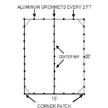 Kotap Fr1520 Fireretardant Tarp For Construction Job Sites Requiring Tarpaulin 15 X 20Foot White