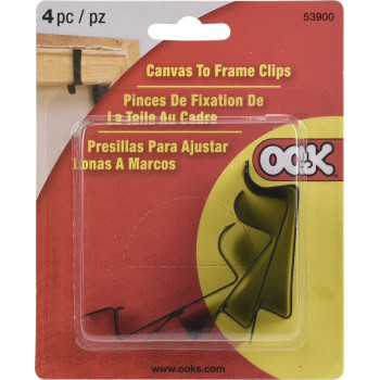 Ook 53900 Canvas Frame Clips And Picture Frame Clips Steel Black Finish 35Lb 4 Piece