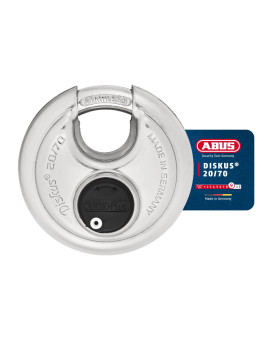 Abus Diskus 2070 Heavy Duty Stainless Steel Disk Padlock Rustproof Storage Lock With 38 Shackle Made In Germany Keyed