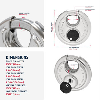 Abus Diskus 2070 Heavy Duty Stainless Steel Disk Padlock Rustproof Storage Lock With 38 Shackle Made In Germany Keyed