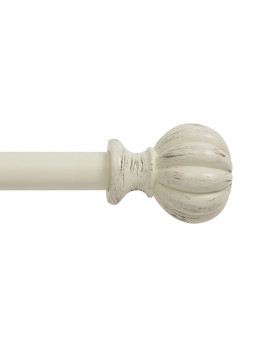 Kenney Kn71604 Rachel Fluted Knob End Standard Decorative Window Curtain Rod 2848 Adjustable Length Antique White Finish 5