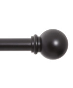 Kenney Kn71606 Chelsea Ball End Standard Decorative Window Curtain Rod 2848 Adjustable Length Black Finish 58 Diameter