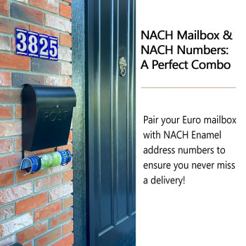 Nach Euro Wall Mount Mailbox With Detachable Newspaper Holder Rustic Mailboxes For Outside Powder Coated Finish Metal Mailbox