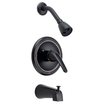 Designers Impressions 652258 Oil Rubbed Bronze Tub Shower Combo Faucet Single Handle Mixer Design