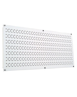 Wall Control Pegboard 16In X 32In Horizontal White Metal Pegboard Tool Board Panel