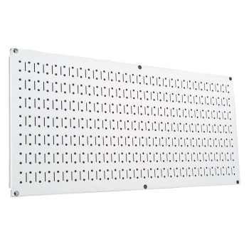 Wall Control Pegboard 16In X 32In Horizontal White Metal Pegboard Tool Board Panel