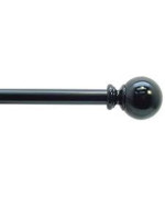 58Inch Round Metal Decorative Curtain Rod By Graber 84 To 120Inch Adjustable Width Black With Ball Finials