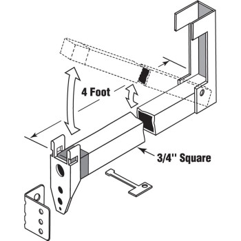 Primeline S 4220 48 In White Aluminum Sliding Door Security Bar Lock Single Pack