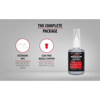 Premium Grade Cyanoacrylate Ca Super Glue By Starbond 1 Oz 28Gram Black Medium Crack Filler 150 Cps Viscosity Adhesive