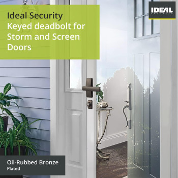 Ideal Security Skglkorb Gl Keyed Deadbolt For Storm And Screen Doors Easy To Install Oil Rubbed Bronze