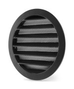 Calimaero Wsgb 6 Inch Black Round Metal Air Vent Grill Cover Flat Louver With Fly Screen Fits Only With Metal Ducts