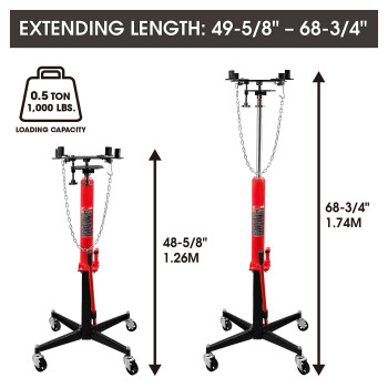 Big Red Tr4053 Torin Hydraulic Garageshop Telescoping Transmission Floor Jack 12 Ton 1 000 Lb Capacity Red