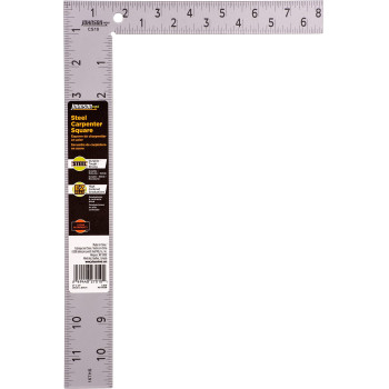 Johnson Level Tool Cs10 Professional Easyread Steel Carpenter Square 8 X 12 Silver 1 Square