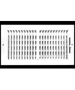 12 W X 6 H 2Way Flat Stamped Face Steel Supply Diffuser Vent Duct Cover Grille Register High Airflow White Outer