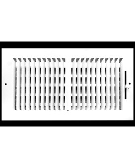 12 W X 6 H 2Way Flat Stamped Face Steel Supply Diffuser Vent Duct Cover Grille Register High Airflow White Outer