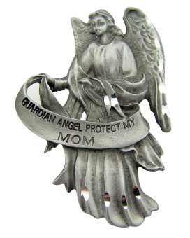 Wj Hirten Pewter Guardian Angel Visor Clip 2 12 Inch Protect My Mom Silver