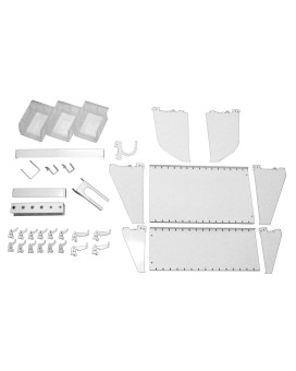 Wall Control Slotted Tool Board Workstation Accessory Kit Pegboard And Slotted Tool Board White