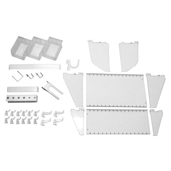 Wall Control Slotted Tool Board Workstation Accessory Kit Pegboard And Slotted Tool Board White