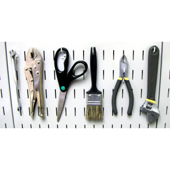 Wall Control Slotted Tool Board Workstation Accessory Kit Pegboard And Slotted Tool Board White