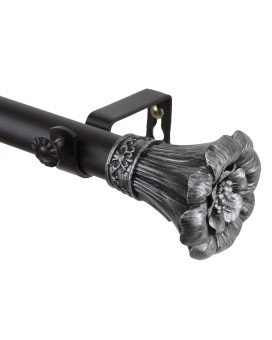 Rod Desyne Blossom Window Set Curtain Rod 2848 Black