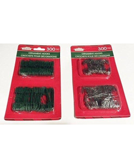 Christmas House Metal Ornament Hooks 300Ct Packs Colors May Vary