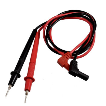 Uxcell 1000V Banana Connector Detachable Threaded Tip Multimeter Probe Test Lead Without Cover Black Red Pair